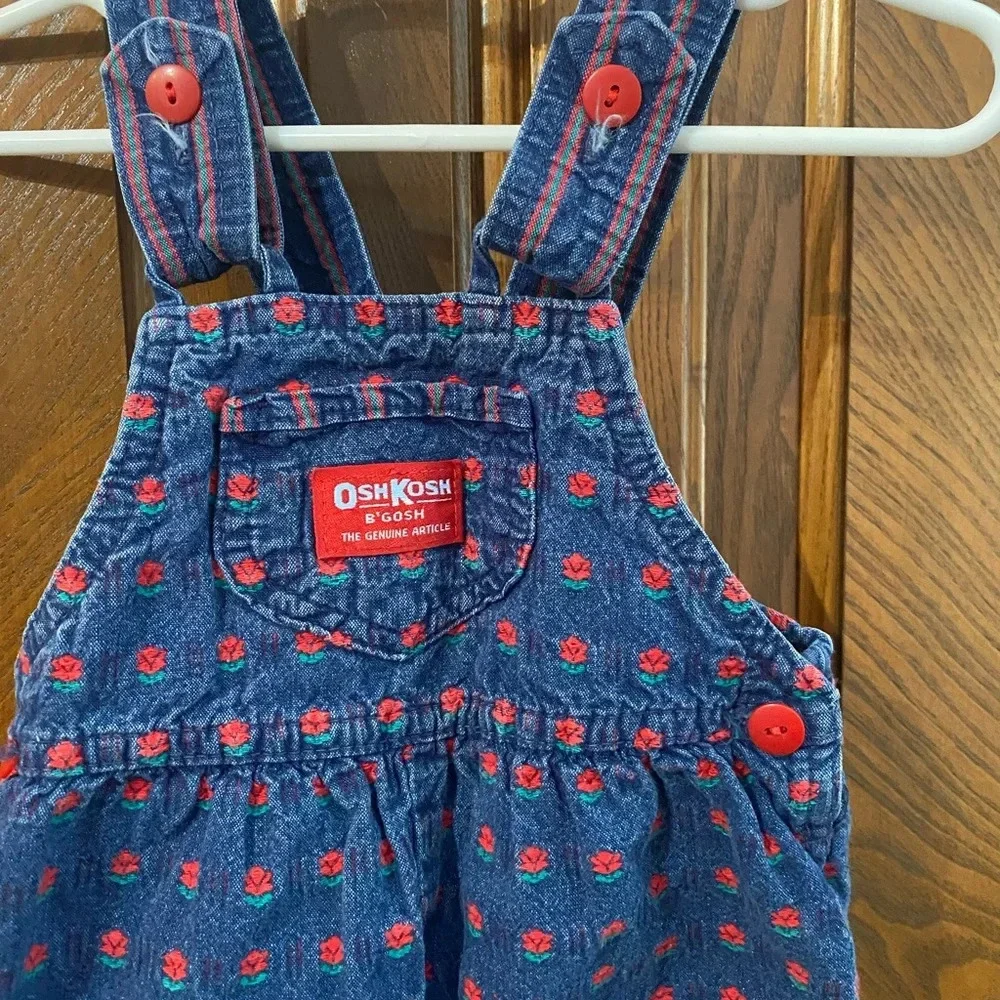 Vintage Oshkosh B’Gosh Floral Overalls  - Size 18 Months Floral Rose line